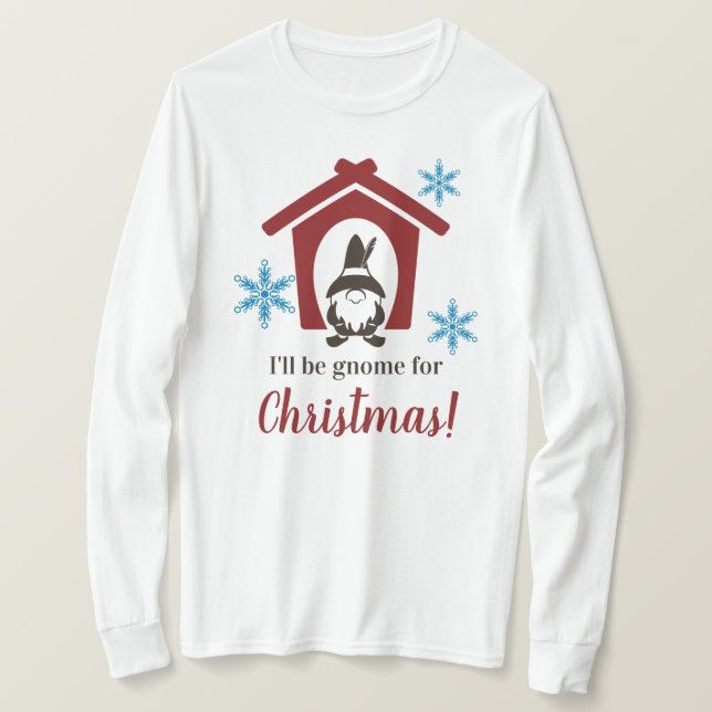 Camiseta Gnome para Cores Personalizadas de Natal (Frente do Design)