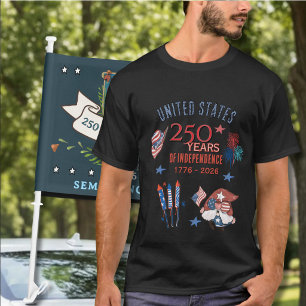 Camiseta Gnome Premium Preto do 250º Aniversário dos EUA