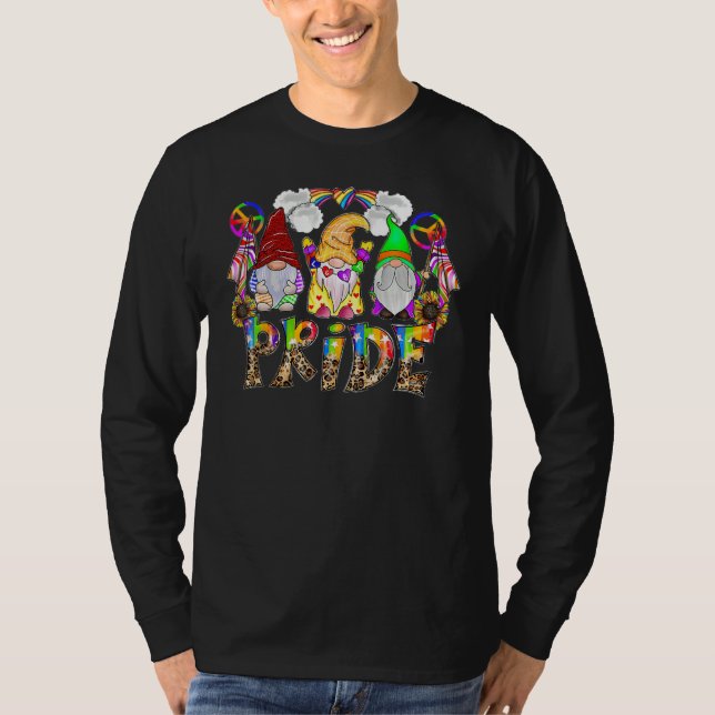 Camiseta Gnome Pride Leopard LGBT Flag Gay Pride Month Tran (Frente)