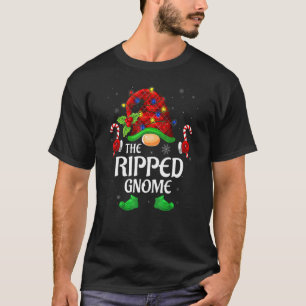 Camiseta Gnome Rasgado Búfalo Xadrez Vermelho Família Corre