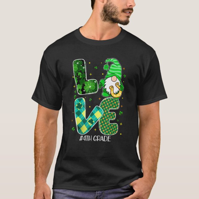Camiseta Gnome Shamrock Irish Teacher Rua Pat (Frente)