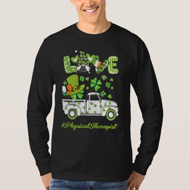 Camiseta Gnome Shamrock Truck Love Physical TherapRua Pa (Frente)