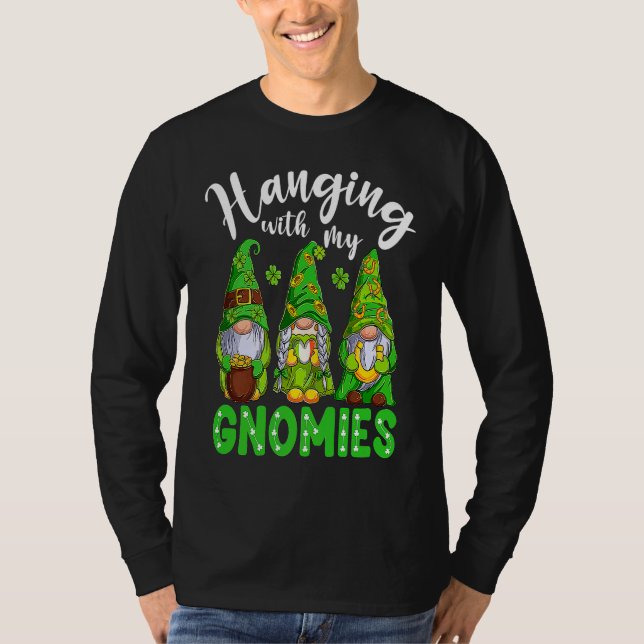 Camiseta Gnome St Patricks Day Hanging With My Gnomies Sham (Frente)