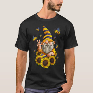 Camiseta Gnome Sunflower Com Abelhas Gardening Gnomo Hippie