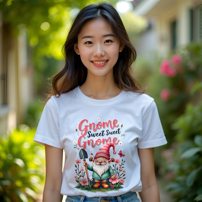 Camiseta Gnome Sweet Gnomo T-Shirt: Jardim Whimsical (Criador carregado)