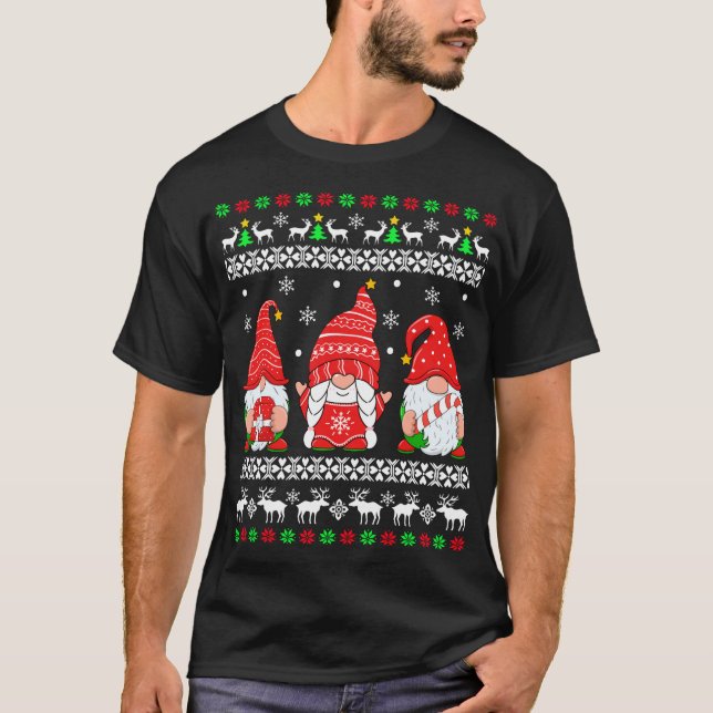Camiseta Gnome Ugly Christmas Sweater Gnomos (Frente)