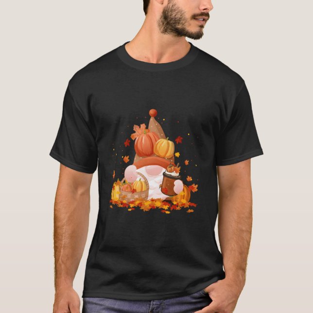 Camiseta Gnomes Fall Autumn Gnome Pumpkin Spice Thanksgivin (Frente)