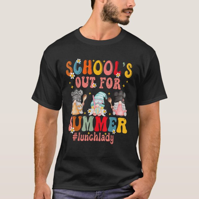 Camiseta gnomes last day of school Out For Summer lunch lad (Frente)