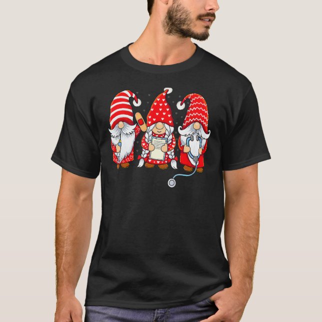 Camiseta Gnomes Nurse Valentine Day Stethoscope Valentines  (Frente)