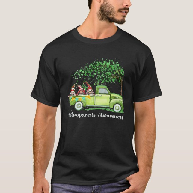 Camiseta Gnomes Riding Truck Gastroparesis Awareness (Frente)