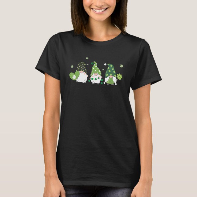 Camiseta Gnomes St Patricks Day Green Irish Shamrock St Pat (Frente)