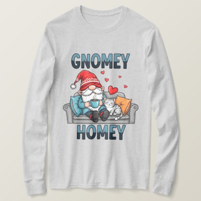 Camiseta Gnomey homey gnome em casa (Frente do Design)