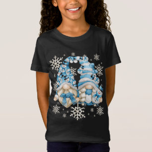 Camiseta Gnomias Engraçadas De Snowman Com Flocos De Neve -