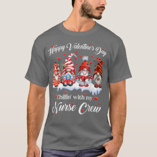 Camiseta Gnomies Happy Valentine's Day Hanging With My Nurs