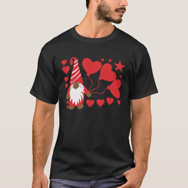 Camiseta Gnomies Lovers Design Big Red Heart Valentines Day (Frente)