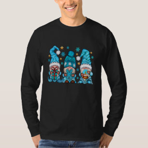 Camiseta Gnômios Boneco de Neve Com Flocos de Neve Gnomo de