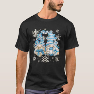Camiseta Gnômios de Homem de Neve Engraçados Com Flocos de