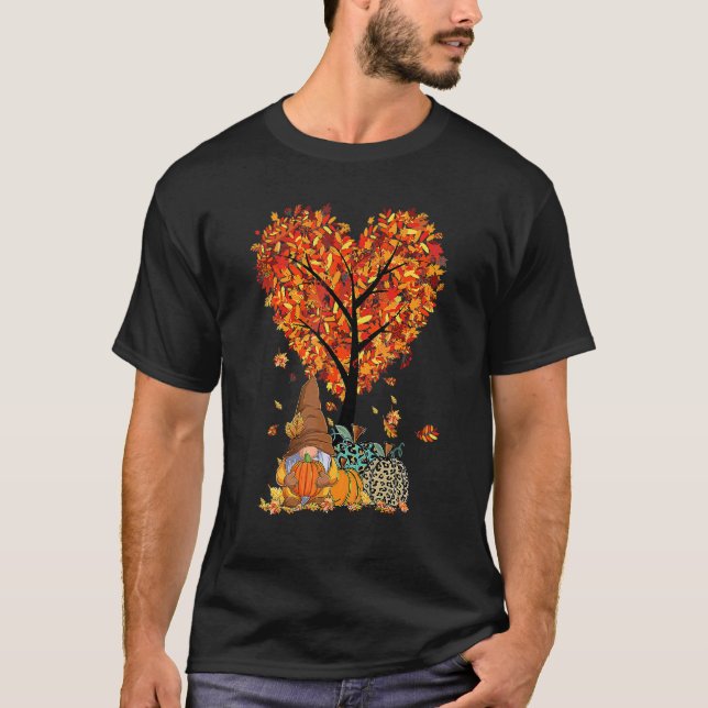 Camiseta Gnomo, Ação de Graças, Deixa Pumpkin em Árvore (Frente)