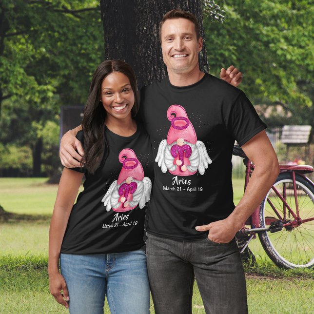 Camiseta Gnomo Aries Símbolo Astrologico Zodiac Angel Unise (Gnome Aries Zodiac Astrology Sign Angel Unisex T-Shirt)