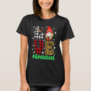 Camiseta Gnomo Arquiteto de Natal Engraçado com Xadrez Leop