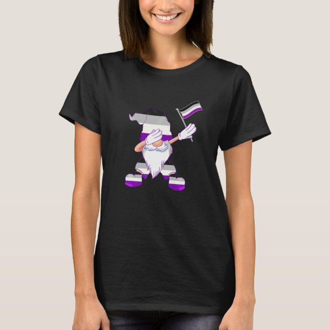 Camiseta Gnomo Asexual Dançante Asexual Sinalizador Beanie  (Frente)