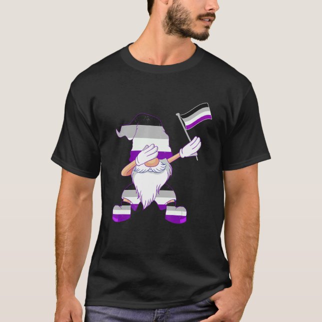 Camiseta Gnomo Asexual Dançante Asexual Sinalizador Beanie  (Frente)