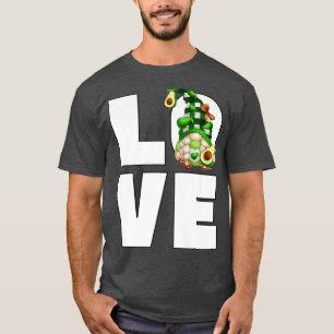 Camiseta Gnomo Bonito Avocado Para Mulheres Meninas Amor Ár