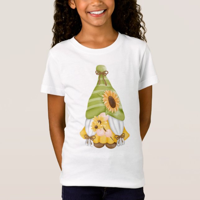 Camiseta Gnomo Bonito com T-Shirt Girassol (Frente)