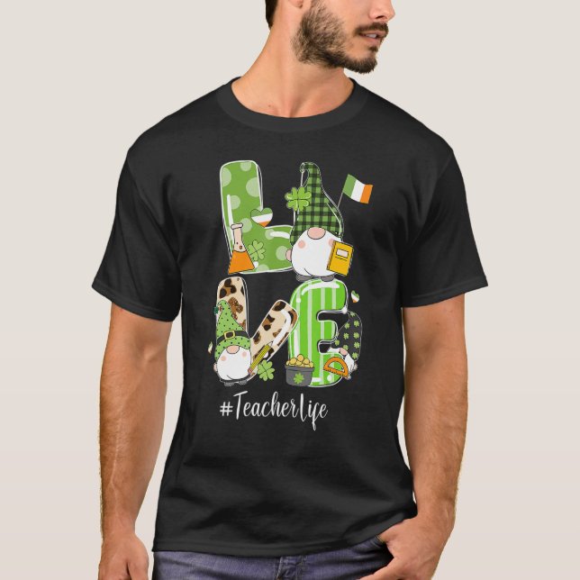 Camiseta Gnomo Bonito Shamrock AMA Professor Life St Patric (Frente)