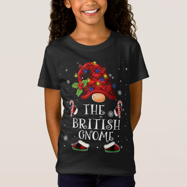 Camiseta Gnomo Búfalo Xadrez de Natal Clara (Frente)