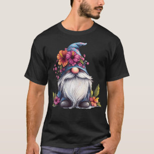 Camiseta Gnomo Caprichoso Com Chapéu Floral
