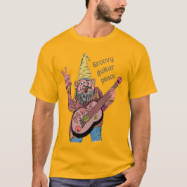 Camiseta Gnomo Caprichoso com Guitarra da Paz, Vibração Gro