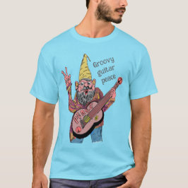 Camiseta Gnomo Caprichoso com Guitarra da Paz, Vibração Gro