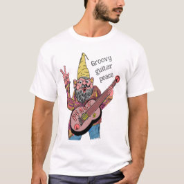 Camiseta Gnomo Caprichoso com Guitarra da Paz, Vibração Gro