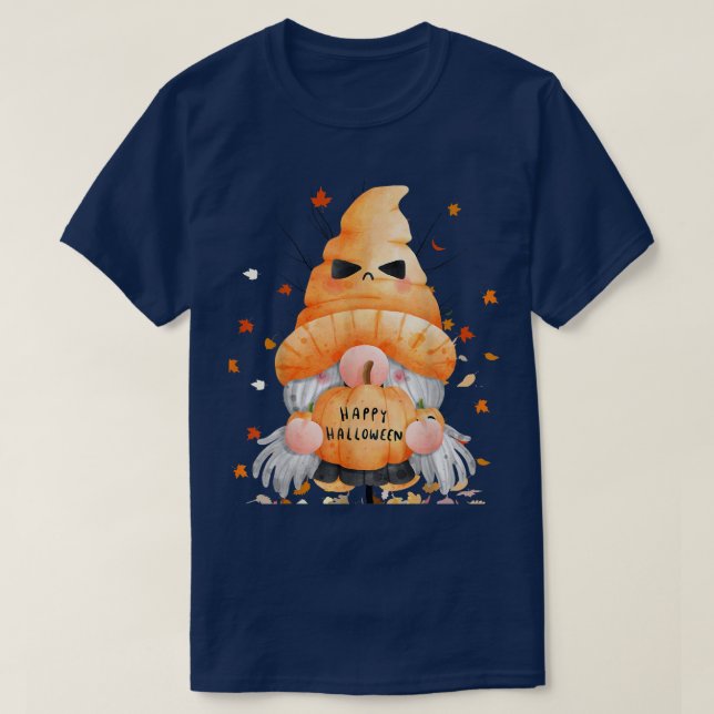 Camiseta Gnomo Cute JackOLanterna Pumpkin Halloween Co (Frente do Design)