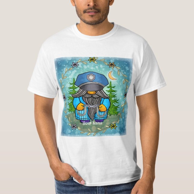 Camiseta Gnomo da polícia (Frente)