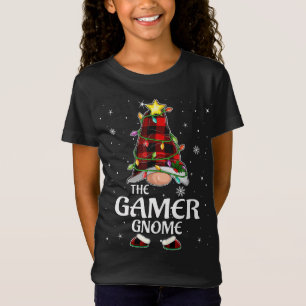 Camiseta Gnomo da Xadrez Vermelha Correspondendo ao Natal P