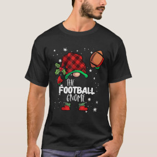 Camiseta Gnomo de Futebol Vermelho Xadrez de Búfalo Família
