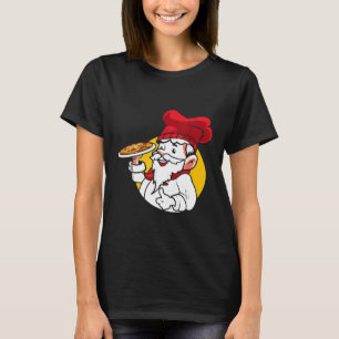 Camiseta Gnomo de Jardim como Chef de Pizza Cozinhando Gnom