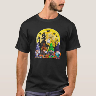 Camiseta Gnomo de jardinagem engraçado bruxa com lua feliz