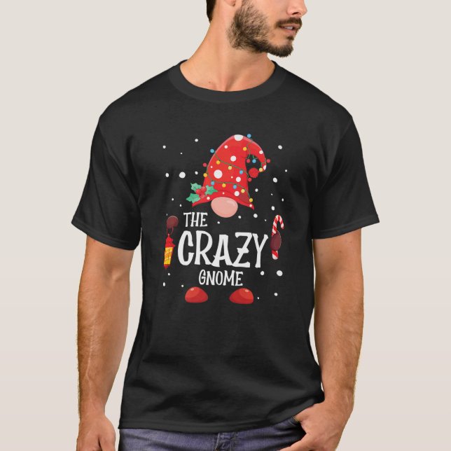 Camiseta Gnomo de Natal da Família de Gnomo Louco (Frente)
