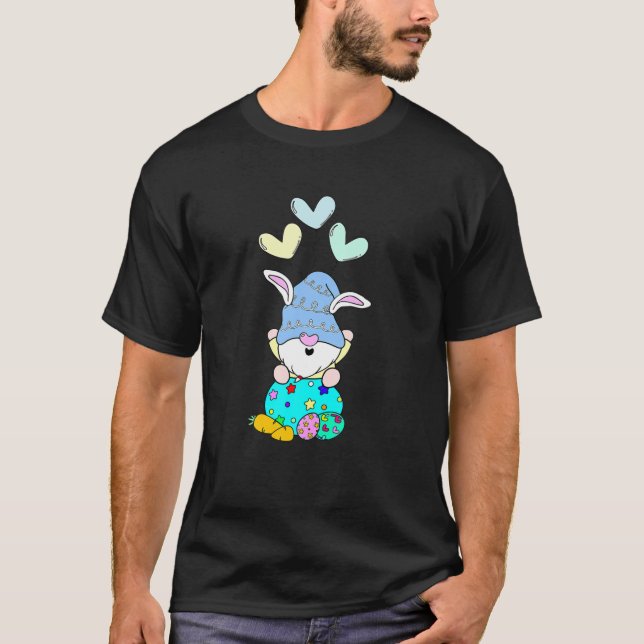 Camiseta Gnomo de Páscoa Bonito com Felz pascoa de Orelhas  (Frente)