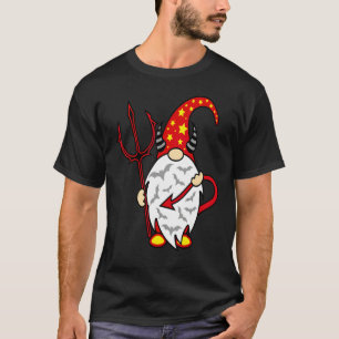 Camiseta Gnomo do Halloween Diabo com Tridente e Diabo Long