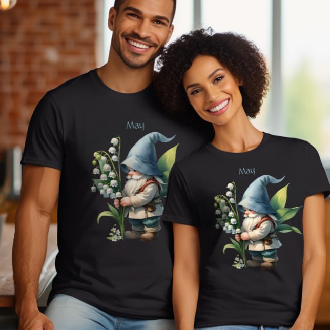 Camiseta Gnomo do Jardim do Mês de Nascimento Personalizado (Criador carregado)
