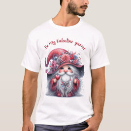 Camiseta Gnomo do namorados vermelho prateado elegante