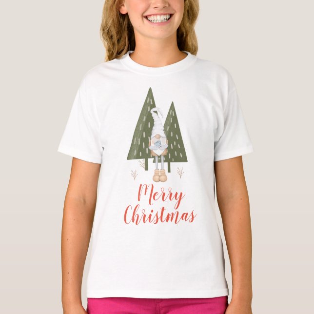 Camiseta Gnomo e Bluebird Feliz Natal (Frente)