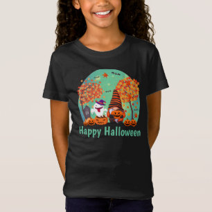 Camiseta Gnomo e fantasma bonitos do Halloween com SMS Girl