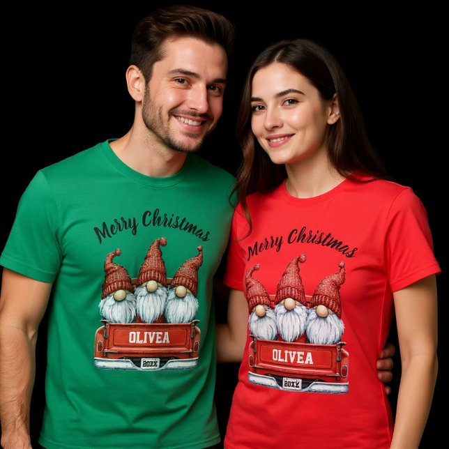 Camiseta Gnomo Feliz Natal em Caminhão (Criador carregado)