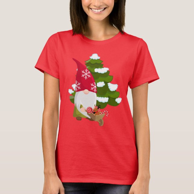 Camiseta Gnomo festivo do Natal (Frente)