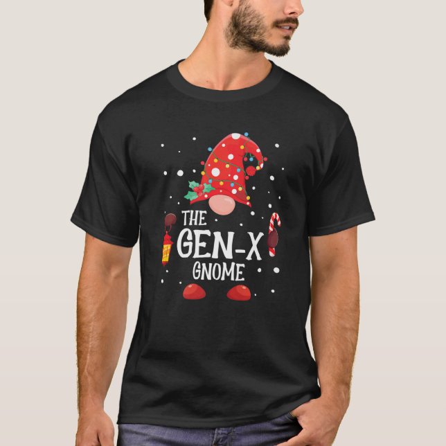 Camiseta Gnomo Gen-X Gnomo de Natal da Família (Frente)